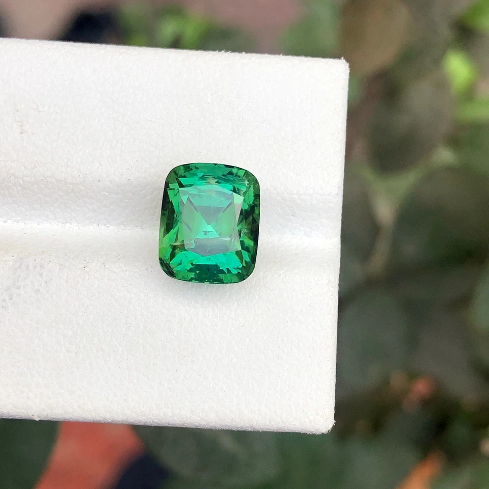 4.9 Carat Natural Cushion Cut Blueish Green Tourmaline Gemstone From Afghanistan - Image 3 of 4