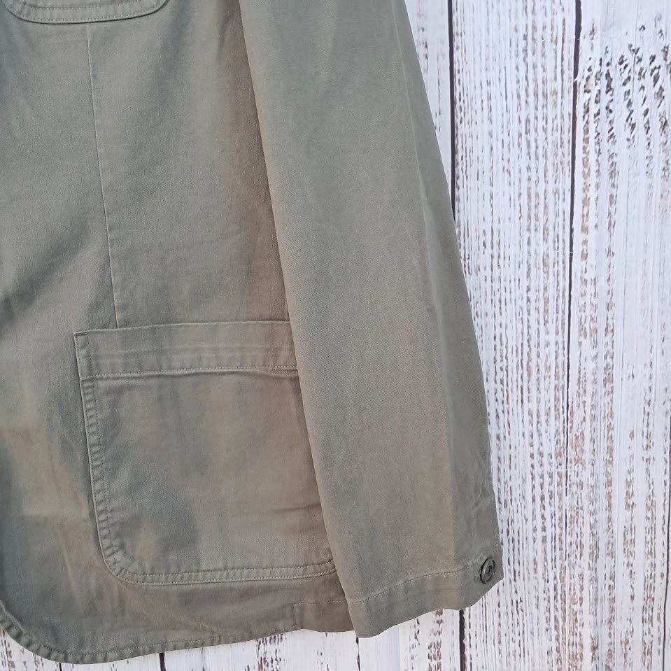 NUEVO SIN ETIQUETAS TAYLOR STITCH Hombres 46 The Foundation Abrigo Deportivo Orgánico Sarga Oliva Ahumada Foto 4 de 4