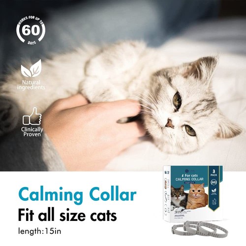 Curated visual reference: Visual Reference: Calming Collar For Cats 3 Pack Reduce Anxiety Stress And