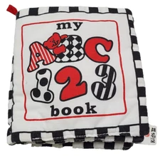 Vintage 1999 Kids II Soft Book Infants Toddler Toy Squeaks Black & White Red Y2K