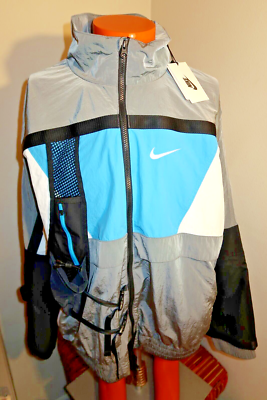 2019 NIKE LAB NRG ISPA NYLON REFLECTIVE JACKET GREY WHITE BLACK