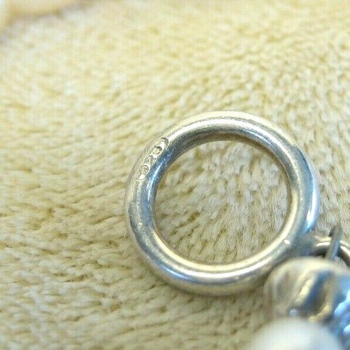 Stunning Sterling Silver White Button Pearl Beaded Choker Strand String Necklace - Picture 6 of 7