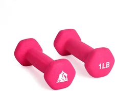 LIONSCOOL Set of 2 Neoprene Coated Dumbbell Hand Weights, Anti-Slip and Anti-Rol