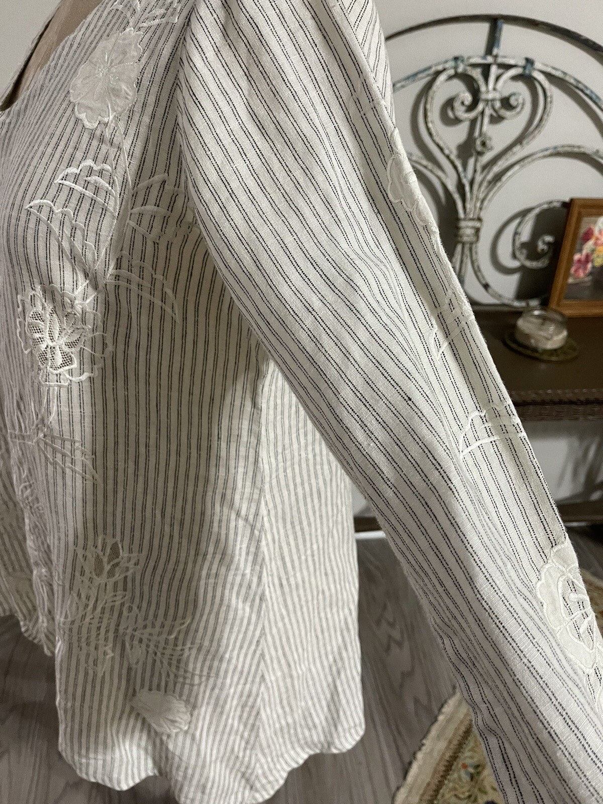 NWOT Heart’s Desire Mary Grace Women’s XL White/black Striped Tunic 100 Linen. eBay