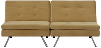 Habitat Duo Fabric 2 Seater Clic Clac Sofa Bed - Camel | Compact Sleeper Couch