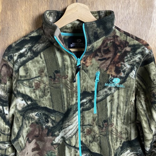 Mossy Oak Sweater Girls XL Camo Breakup Infinity Full Zip Fleece Teal - Picture 2 of 6