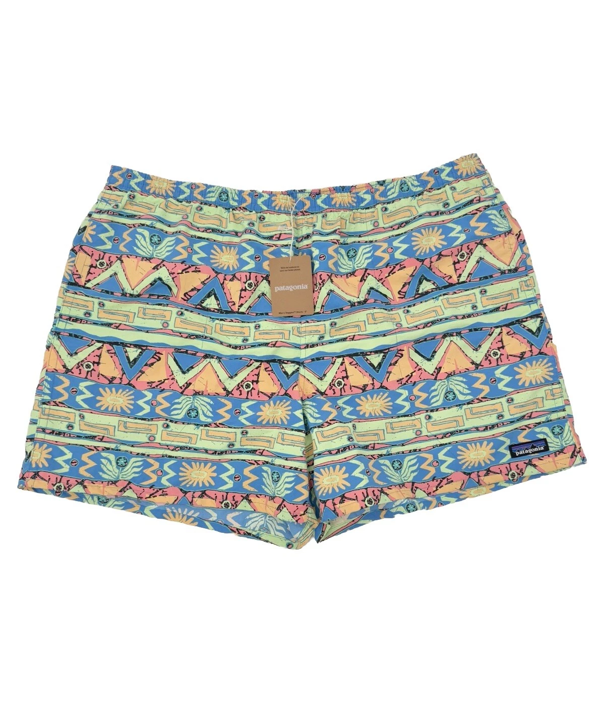 NEW Men's Patagonia Shorts Baggies XXL Hiking Blue Green Tribal Aztec 5” NetPlus