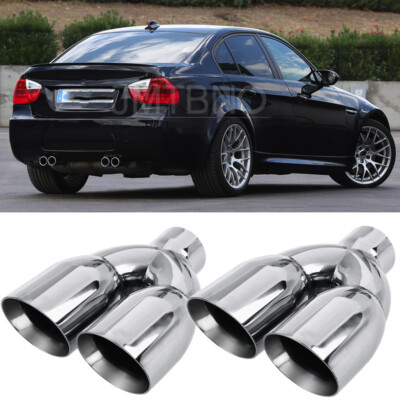 For 3 Series E90 E92 M3 Dual 2.5'' to 3.5'' Quad Exhaust Tip Double Wall Stainless