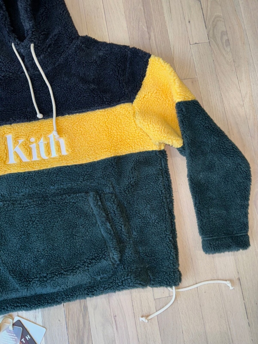 Kith Sherpa Double Pocket Hoodie Solar Yellow Size M Medium FW19