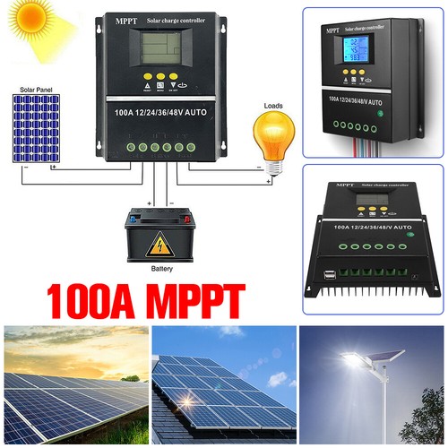 100A Solar Panel Charge Controller 12V 24V 36V 48V Regulator Auto Dual USB Mppt - Picture 4 of 12