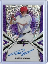 2019 Leaf Flash Draft AARON SCHUNK Purple Prismatic Auto RC 12/25 Rockies