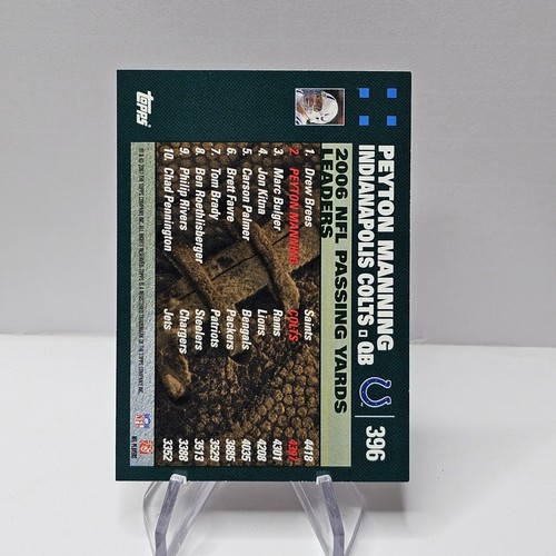 Peyton Manning 2007 Topps #396 League Leaders HoF - Picture 2 of 2