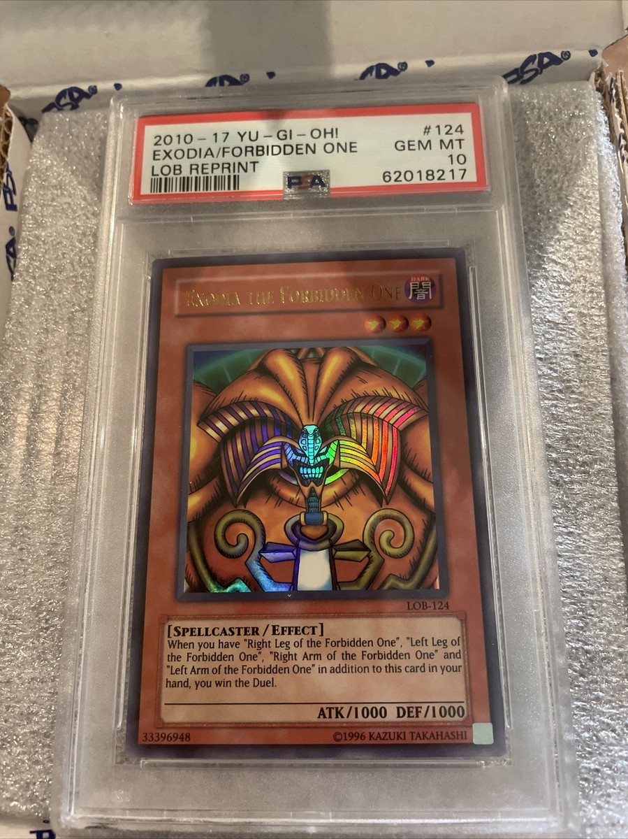 Psa 10 Gem Mint Exodia The Forbidden One LOB-124 Reprint