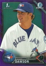 2016 BOWMAN CHROME PURPLE REFRACTOR BCP161 SHANE DAWSON RC 91/250 BLUE JAYS 