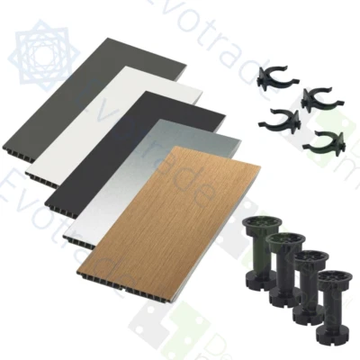 EVOTRADE Zoccolo Cucina in PVC - L. 2,5 m. Altezza e Colori a Scelta con Tappi e Giunti