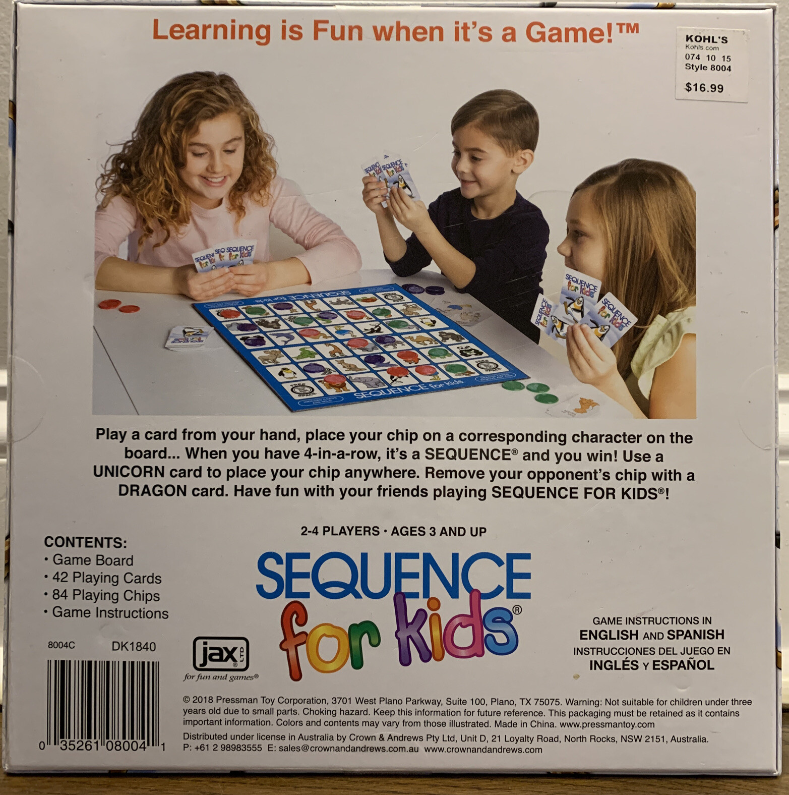 Jax Sequence for Kids Board Game (8001) for sale online | eBay