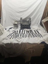 Vintage Thompson Model 6578 Thermal Ceramic Curling Iron Stove Holder + 13 Irons