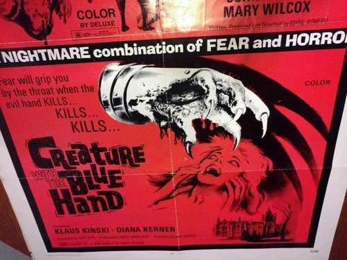 PÓSTER ORIGINAL DE LA PELÍCULA 1971 "Bestia de la noche amarilla / Criatura mano azul" - Imagen 4 de 10