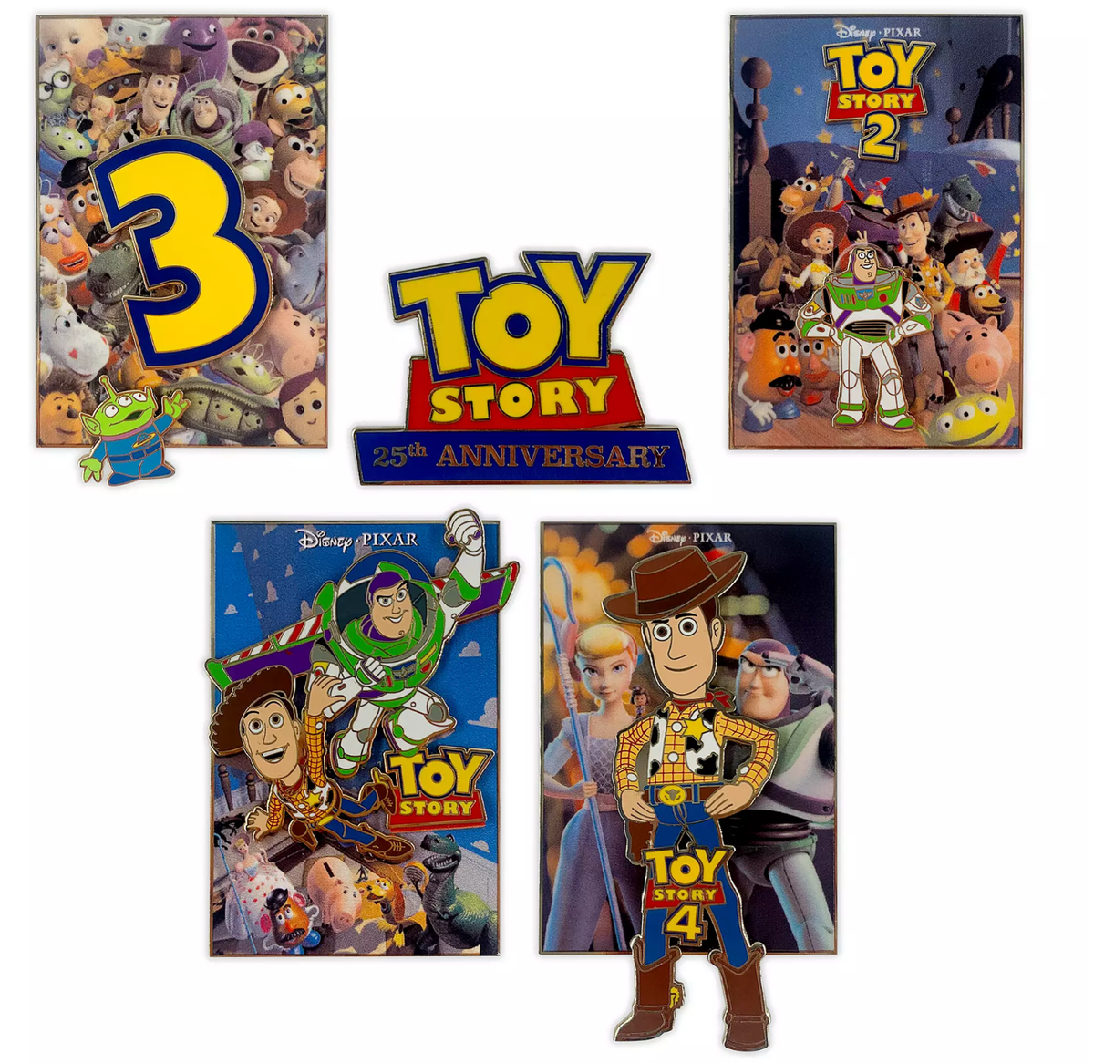Disney Store Pixar Toy Story 25th Anniversary Pin Set Limited