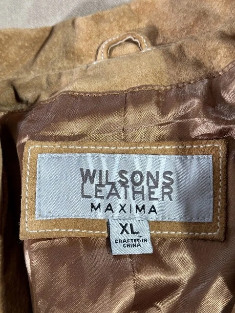 Abrigo Chaqueta Wilsons Leather Maxima Mujer Cuero Gamuza Manga Larga Marrón XL Foto 2 de 4