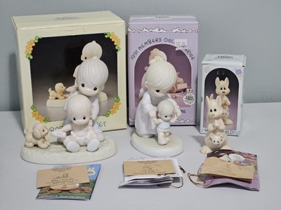 Precious Moments Figurines Lot Of 3 Babys First Pet, One Step At A Time And...