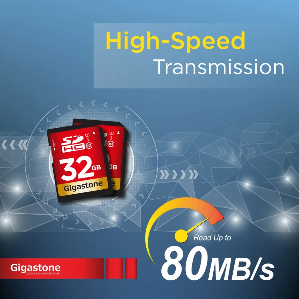 Gigastone 32GB SD Tarjeta Paquete de 5, Tarjeta de Memoria para Cámaras Full HD Video SDHC U1 C10 Foto 2 de 4