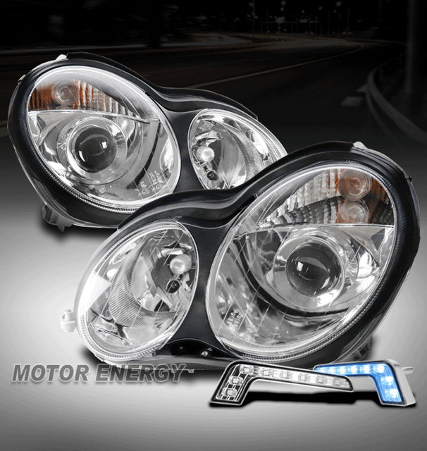 FOR 0107 MERCEDESBENZ W203 CCLASS 4DR CHROME PROJECTOR HEADLIGHT