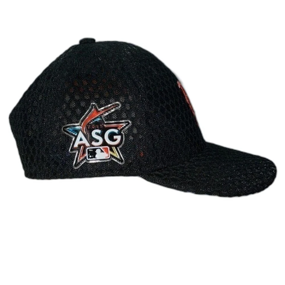New York Mets New Era 2017 ASG MLB black mesh hat. Floral print. Size 7 1/8. EUC - Image 3 of 4