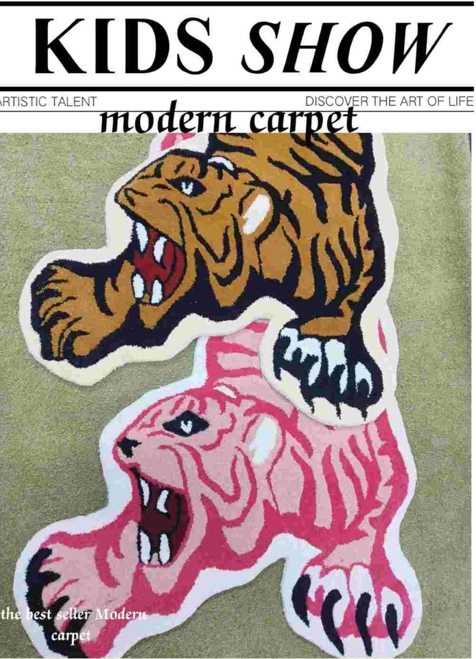 Tibetischer Tiger Teppiche 3 x 5 Fuß Handarbeit 100 % Wolle handgetuftet für ... - Bild 2 von 4