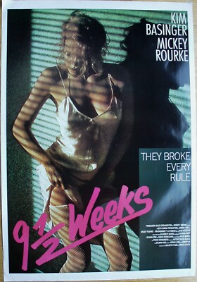Poster 9 1/2 Weeks Kim Basinger Mickey Rourke Format 68 x 98 cm Original v. 1986