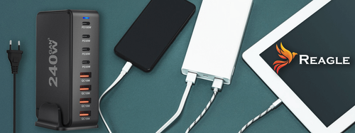 GaN 240W Schnellladegerät PD 4x USB C 4x QC 3.0 für LAPTOP IPHONE 100W MAC - Bild 7 von 9