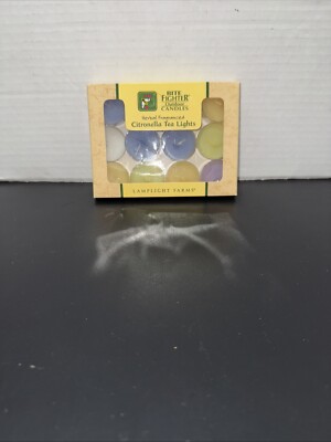 Citronella Bite Fighter Outdoor Tea Light Candles 12 Pack By Lamplight Farms