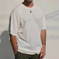 Jungmaven Index Oversized Tee Washed White Unisex Lightweight Hemp Cotton Medium