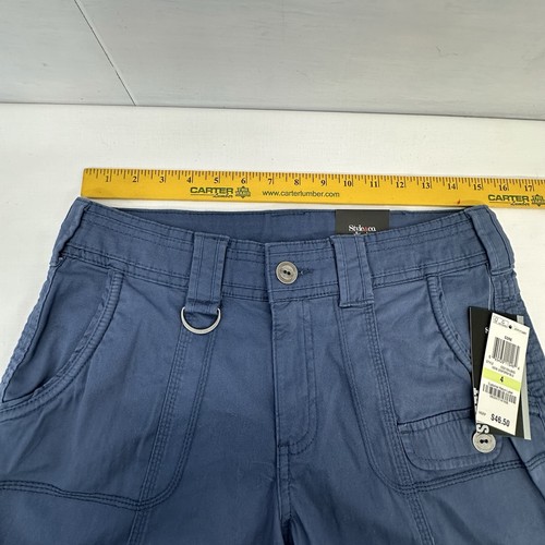 Style & co Womans Blue Mid Rise Tummy Control Cargo Style Shorts NWT Size 4 - Picture 7 of 10