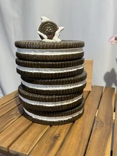 Vintage Nabisco Oreo Cookie Jar Ceramic Block China Classics Collection 10" Tall