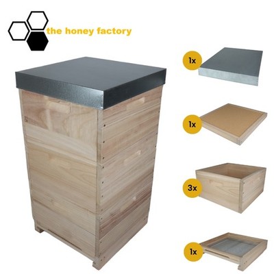 Bienenbeute Holz DNM Deutsch Normal SET 3 x Ganzzarge  ''DIE HANDLICHE'' - Bausatz