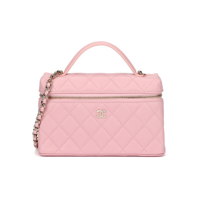 Chanel diamond-quilted leather handbag and wallet for women 7.7×1.97×6.7 in
