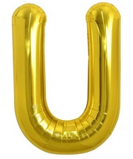 40 Inch Large Gold Letter U Balloons, Foil Mylar Big Balloons for 2026 New Ye...