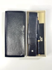 Montblanc Meisterstück Mechanical Pencil Gold Trim Leather Case & Box- Pre-Owned