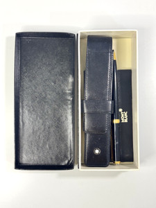 Montblanc Meisterstück Mechanical Pencil Gold Trim Leather Case & Box- Pre-Owned