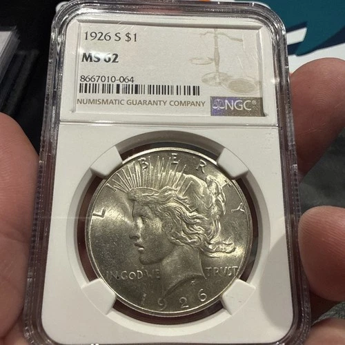1926-S Peace Dollar NGC MS 62 ** Semi-Better Date San Francisco Issue!