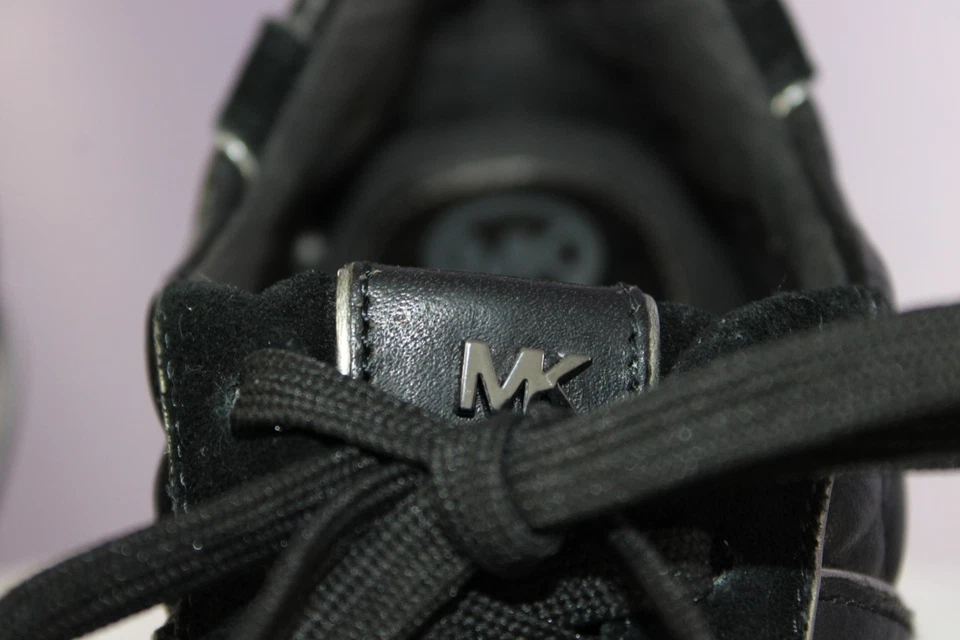 Michael Kors Billie Quilted Mixed Media Sneakers – Black, Size 8 - Image 4 of 4