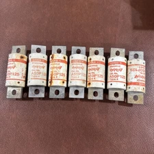 LOT OF 7 FUSES GOULD SHAWMUT AMPTRAP A50P125- 125AMP 500V, TYPE 4 FUSE