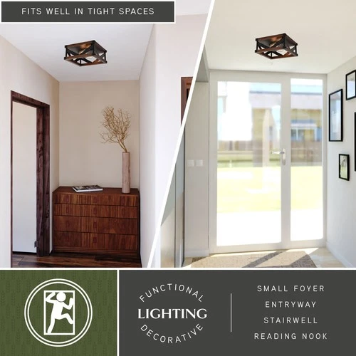 Vaxcel Lighting C0260 Wade 2 Light 13"W Flush Mount Square - Matte Black / - Picture 11 of 12