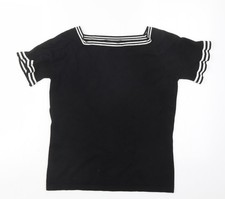 Womens UK Size S Simon Jeffrey Black Pullover Jumper