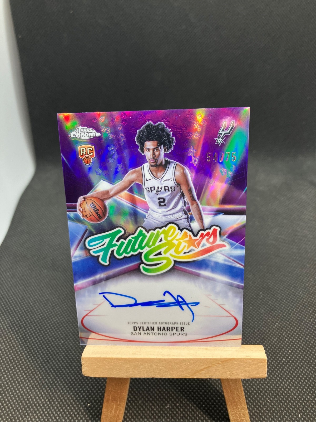 Dylan Harper 2025-26 Topps Chrome PURPLE FUTURE STARS ROOKIE RC AUTO #'d/75