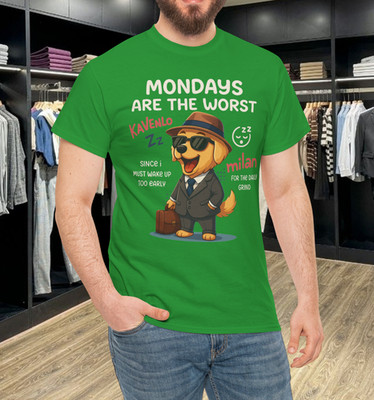 Mondays Are The Worst Funny Dog Business Suit Coffee Lover Work Humor T-Shirt