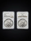 1986 And 1987 American Silver Eagle NGC MS69 - First Year of Issue And Second