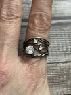 Vintage Sterling Silver Israel CZ Ring Size 8