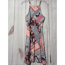 Maurices Ladies Small Floral Patchwork Halter Dress Sleeveless A-Line